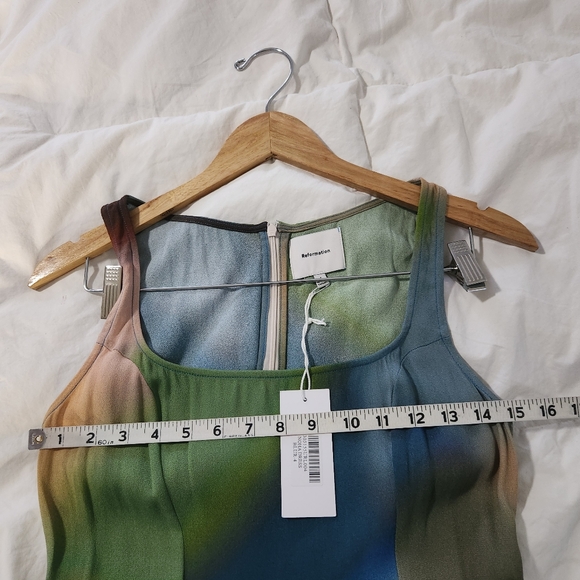 Reformation Noha Multicolor Abstract Mini Dress - Size 4. New with tags - Picture 8 of 9